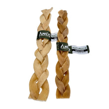 Load image into Gallery viewer, Two braided dog toys with Ancor Naturals tags on a white background