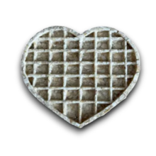 Load image into Gallery viewer, A heart-shaped waffle with a grid pattern, isolated on a white background with a soft drop shadow.