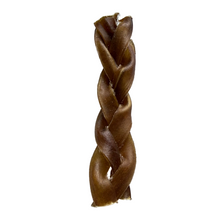 Load image into Gallery viewer, Braided brown pasta on a white background