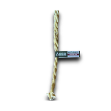 Load image into Gallery viewer, A natural twisted dog chew rope with a black and white Anco Naturals tag wrapped around the middle, shown against a plain white background.