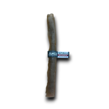 Load image into Gallery viewer, A natural dog chew bone, likely a deer leg, with a blue and white ANCO Naturals brand band wrapped around the middle, shown on a plain white background.