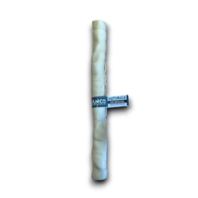 Load image into Gallery viewer, A rolled-up off-white dog chew bone with a blue and white ANCO Naturals label wrapped around the middle, set against a plain white background.