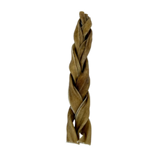 Load image into Gallery viewer, Braided brown dog treat on a white background