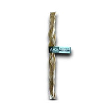 Load image into Gallery viewer, A braided dog chew toy wrapped with a black and blue ANCO NATURALS label, shown vertically on a plain white background.