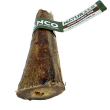 Load image into Gallery viewer, Ostrich marrow bone with a label on a white background