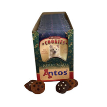 Load image into Gallery viewer, Box of Antos dog treats with two cookies in front on a white background