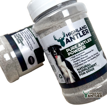 Load image into Gallery viewer, Highland Antler Pure Antler Powder supplement for dogs on a white background
