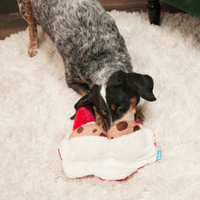 Load image into Gallery viewer, Dog playing with a plush toy on a carpeted floor