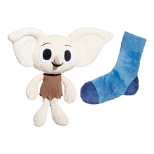 Load image into Gallery viewer, Plush toy resembling a character with a blue sock on a white background