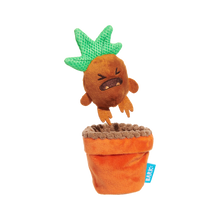 Load image into Gallery viewer, Plush toy resembling a potted plant with a face on a white background
