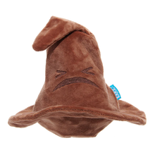Load image into Gallery viewer, Brown plush dog toy with a face on a white background