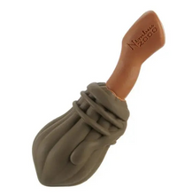 Load image into Gallery viewer, Dog toy with a brown handle and beige body on a white background