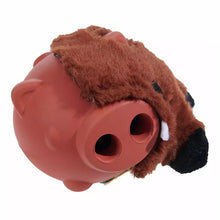 Load image into Gallery viewer, Pig-shaped toy with a brown fuzzy top on a white background