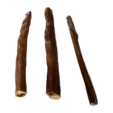 Load image into Gallery viewer, Three brown dog chew Beef Spaghetti on a white background