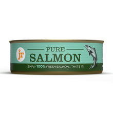 Load image into Gallery viewer, Can of pure salmon with a green label on a white background