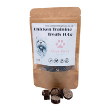 Load image into Gallery viewer, Package of Chicken Training Treats 100g by Chow Paws on a white background