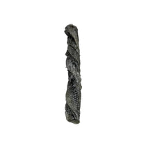 Load image into Gallery viewer, Small piece of Fish Cod Skin Twist on a white surface with a light source casting shadows.
