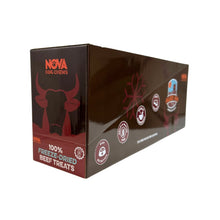 Load image into Gallery viewer, Box of Nova Dog Chews freeze-dried beef treats on a white background