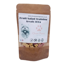 Load image into Gallery viewer, Package of Chow Paws Fruit Salad Training treats with visible contents.