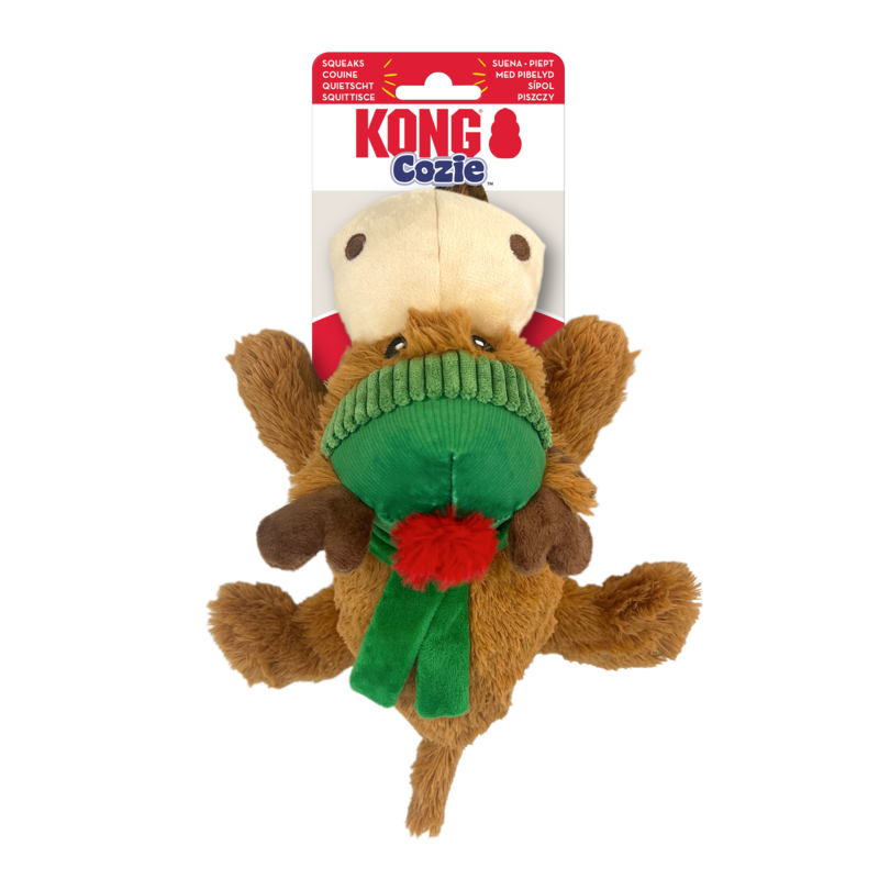 KONG Christmas Holiday Cozie Marvin Moose Medium Chow Paws Dog Treats