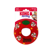 Load image into Gallery viewer, KONG Christmas Holiday AirDog Squeaker Donut Medium