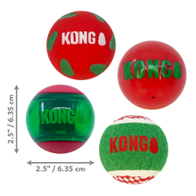 Load image into Gallery viewer, KONG Christmas Holiday Occasions Balls 4-pk Medium