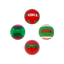 Load image into Gallery viewer, KONG Christmas Holiday Occasions Balls 4-pk Medium