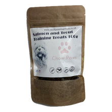 Load image into Gallery viewer, Brown bag of Chow Paws Salmon and Trout Training Treats on a white background