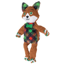 Load image into Gallery viewer, Plush toy fox with a plaid outfit on a white background