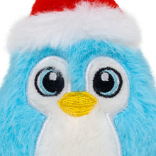 Load image into Gallery viewer, Plush penguin toy wearing a Santa hat on a white background