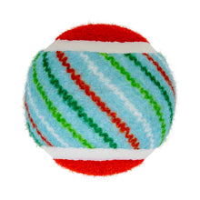 Load image into Gallery viewer, Colorful striped ball with red, green, and blue pattern on a white background