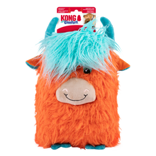 Load image into Gallery viewer, Plush toy with orange body and blue hair, featuring KONG Comfort branding.