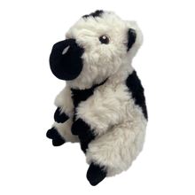 Load image into Gallery viewer, Plush toy with black and white pattern on a white background