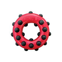 Load image into Gallery viewer, Red dog toy with black dots on a white background