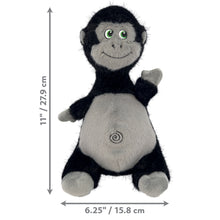 Load image into Gallery viewer, Plush monkey toy with dimensions on a white background