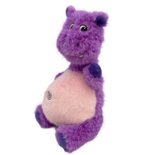 Load image into Gallery viewer, Purple plush toy with a pink belly on a white background