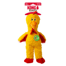 Load image into Gallery viewer, Yellow plush duck toy with red accents on a white background, featuring the Kong brand.