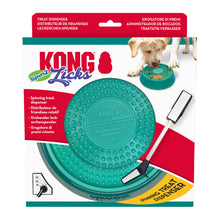 Load image into Gallery viewer, KONG Spinz Licks treat dispenser packaging with a dog eating from it.