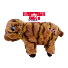 Load image into Gallery viewer, Brown dinosaur-shaped KONG toy with packaging on a white background