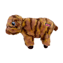 Load image into Gallery viewer, Plush dinosaur toy with tiger stripes and a KONG label on a white background