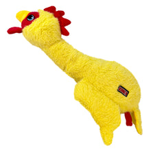 Load image into Gallery viewer, Yellow plush chicken toy with red accents on a white background