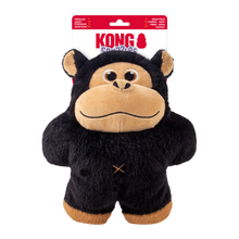 Load image into Gallery viewer, Black and brown monkey-shaped KONG toy with packaging on a white background