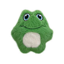 Load image into Gallery viewer, Green plush frog toy with blue eyes on a white background