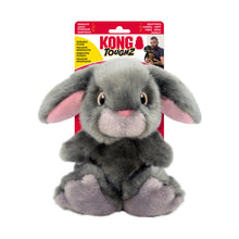 Load image into Gallery viewer, Gray plush bunny toy with pink inner ears and feet, featuring KONG Tough branding on a white background.
