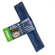 Load image into Gallery viewer, A large, blue-colored yak milk snack for dogs, labeled as 'Blueberry' flavor.