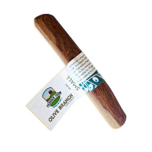 Load image into Gallery viewer, Wooden tool with a label on a white background