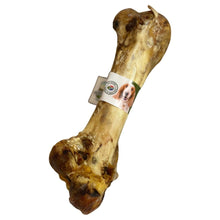 Load image into Gallery viewer, Dog bone chew with a label on a white background