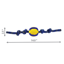 Load image into Gallery viewer, KONG Jaxx Brights Ball with Rope Medium