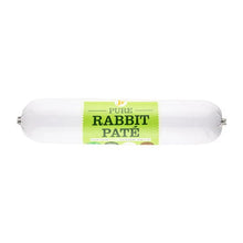 Load image into Gallery viewer, Roll of pure rabbit páté with a green label on a white background