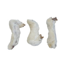 Load image into Gallery viewer, Three white Rabbit Foeet on a light gray background
